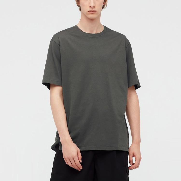 UNIQLO Jil Sander + J Collaboration Series Casual Crew Neck Cotton T-Shirt Men Tops Olive-Green 436133-56