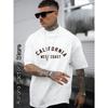 Letni Męski Bawełniany T-shirt Kalifornia Zachodnie Wybrzeże Topy Koszulki Męska Moda Litera Camiseta Krótki Rękaw Odzież Harajuku Streetwear