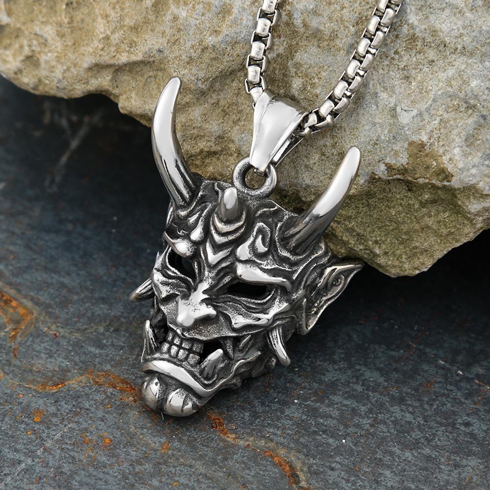 Gotische Hip Hop Totenkopf Anhänger Halsketten Für Männer Edelstahl Punk Mode Skelett Halskette Halloween Schmuck Geschenke Großhandel