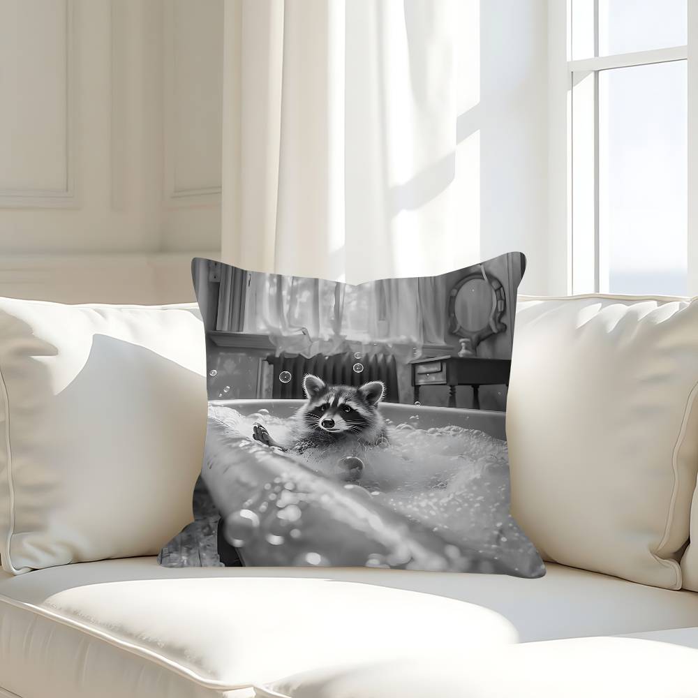 Funny Animals Bathroom Pillow Case Removable Washable Cushion Cover – All-Season Soft Linen