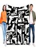 Stylish Gun Pattern Blanket Soft Cozy Throw For Home Sofa Bed Lightweight Unique Gift Idea For Gun Lovers