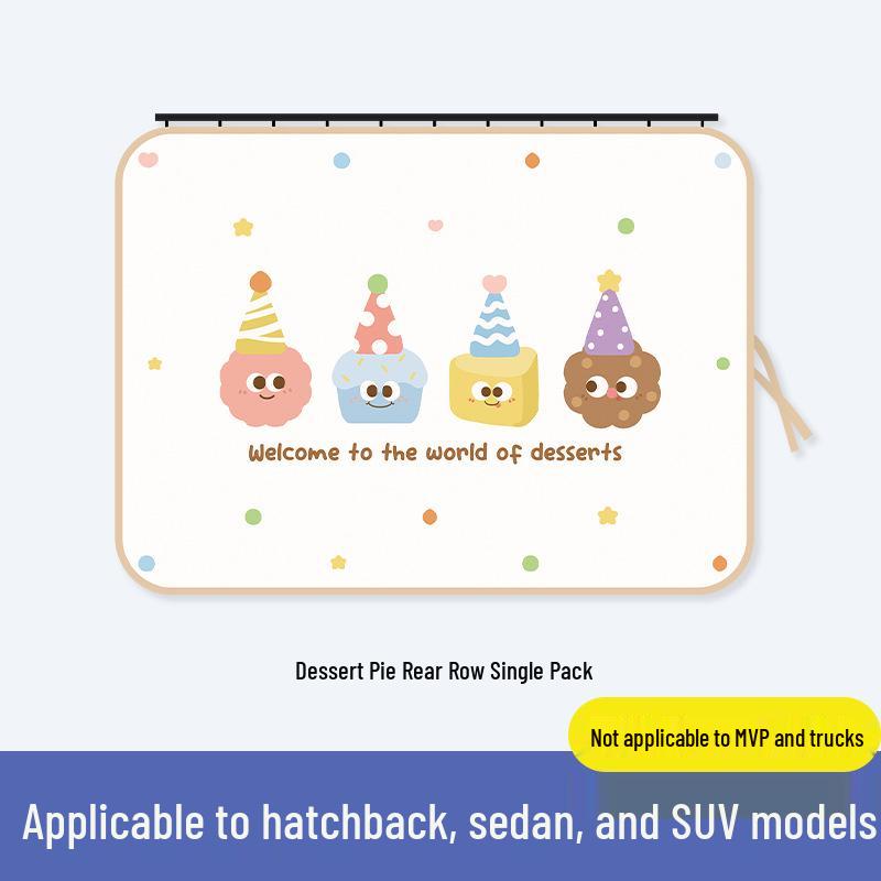 Car Rear Seat Cartoon Sun Shade: Baby Sun Protection and Privacy Curtain