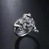 Adjustable Vintage Tiger Ring Men Women Copper Silver-Plated Open Band Zodiac Animal Jewelry