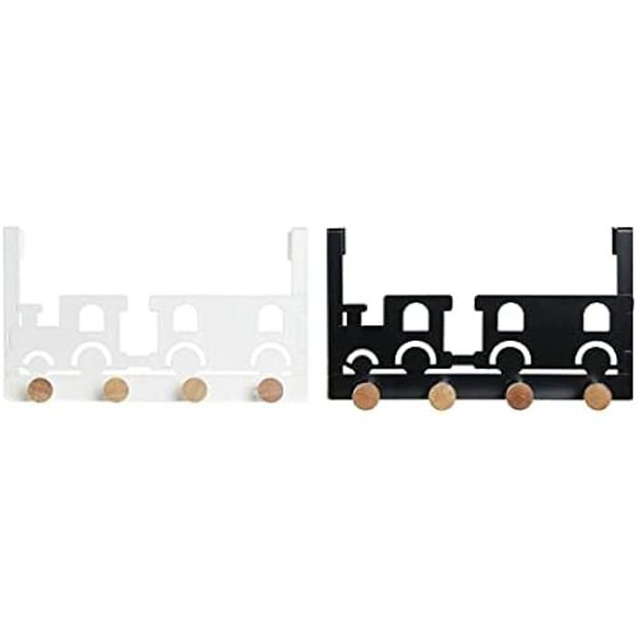 Porte-manteau - HOME DECOR - Train - Métal - Bois MDF - 28,5 x 8,5 x 16,5 cm