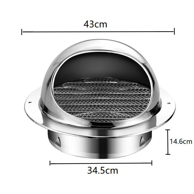 Stainless Steel Exterior Wall Vent Cap: Breathable, Windproof Exhaust Hood for Smoke and Duct Ventilation