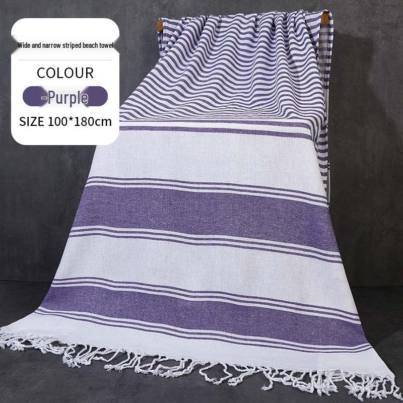 Large & Thick Tassel Turkish Beach Towel – Absorbent, Outdoor Sunscreen Bath Towel