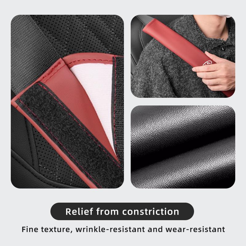 For KIA Car Leather Safety Belt Shoulder Cover Breathable Protection Seat Belt Padding Stinger Optima Cerato Soul Venga Forte