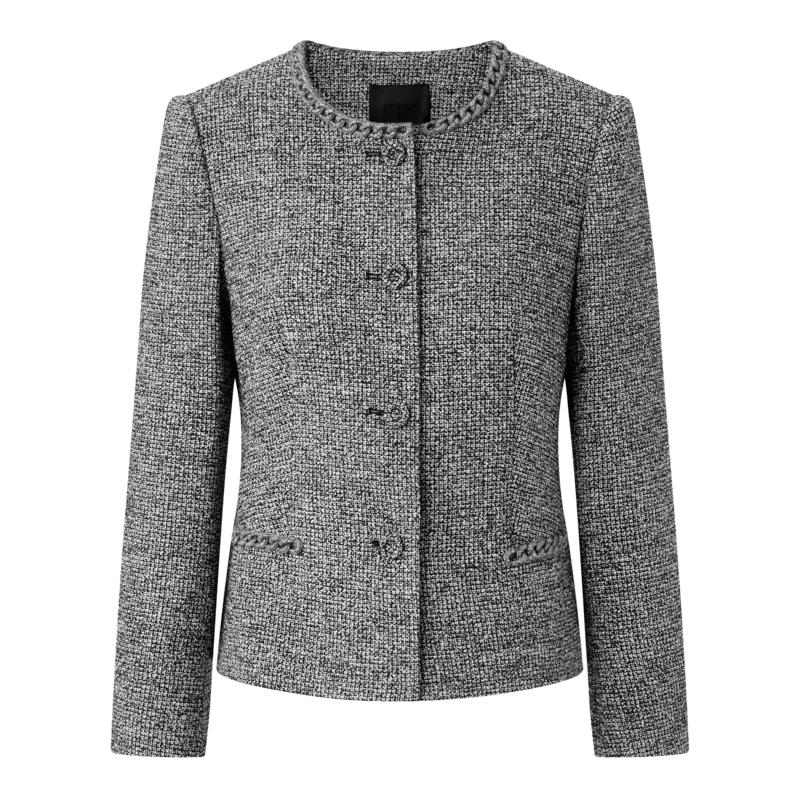 

PORTS Women s Mixed Grey Square Collar Jacket XS