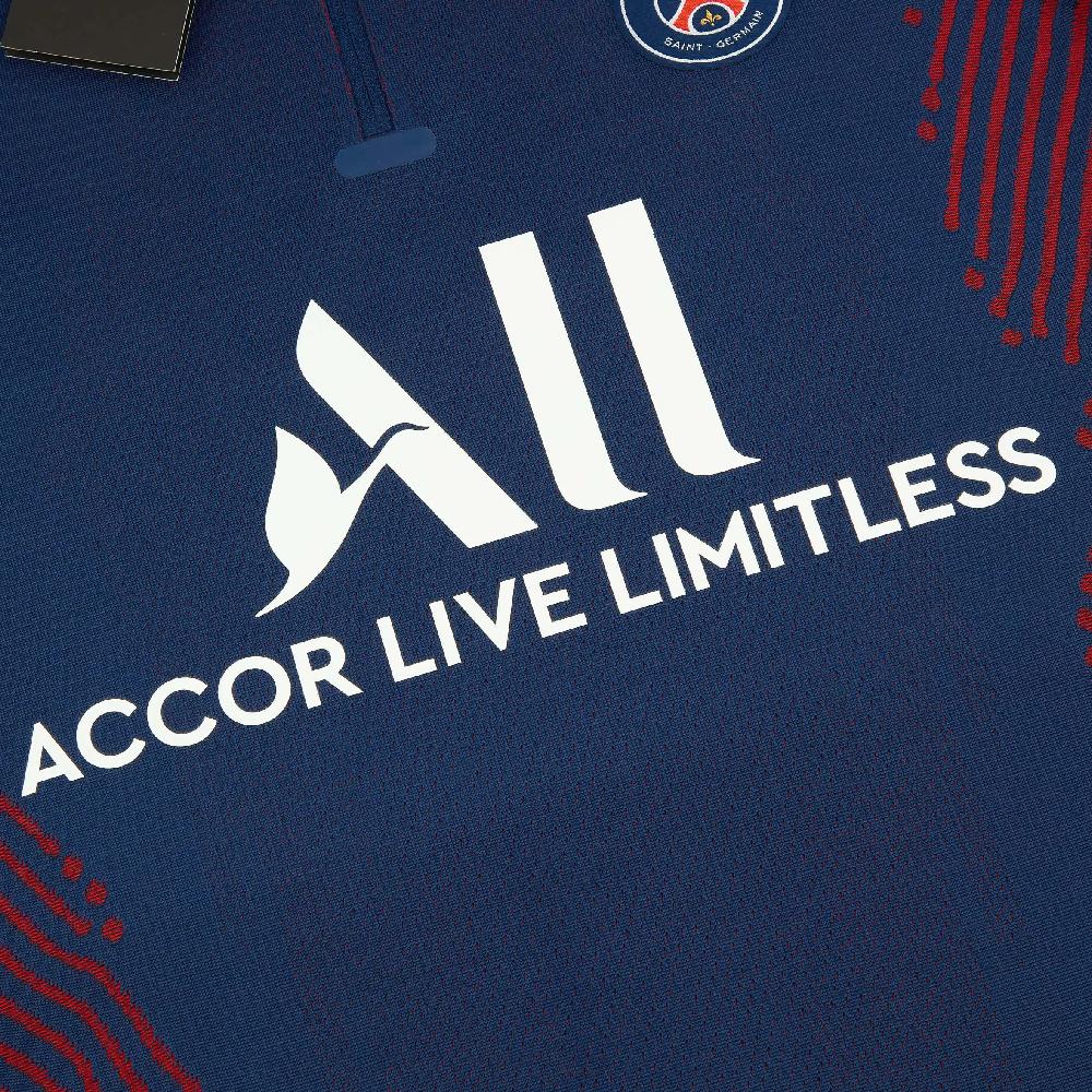 Nike 2020-21 Paris Saint-Germain Player Version Vaporknit Comfortable Casual 1/4 Zip Training Long Sleeve Football Shirt Men Tops Red Blue CI4975-411