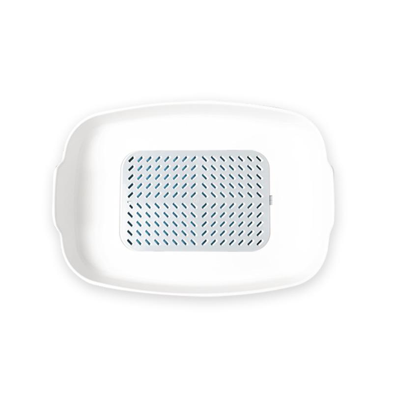 Mika Enclosed Cat Litter Box with Door Panel, Garbage Bag Drawers, and Accessories Upgrade