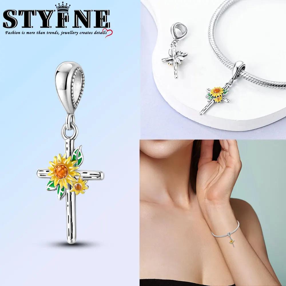 Classic Copper Holy Angel Cross Charms Beads Pendants For Women Fit Original Bracelets Diy Jewelry Gift