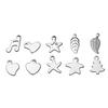 30Pcs Mirror Polished Stainless Steel Charms Geometry Cross Shape Blank Pendants for DIY Bracelet Jewelry Making Accessories
