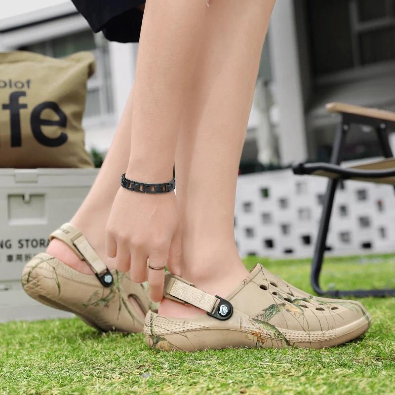 Odor-Resistant Men's Garden Clogs Heavy Duty EVA Sandals Non-Slip for Lawn Work Fishing Waterproof Easy Clean Male Slippers