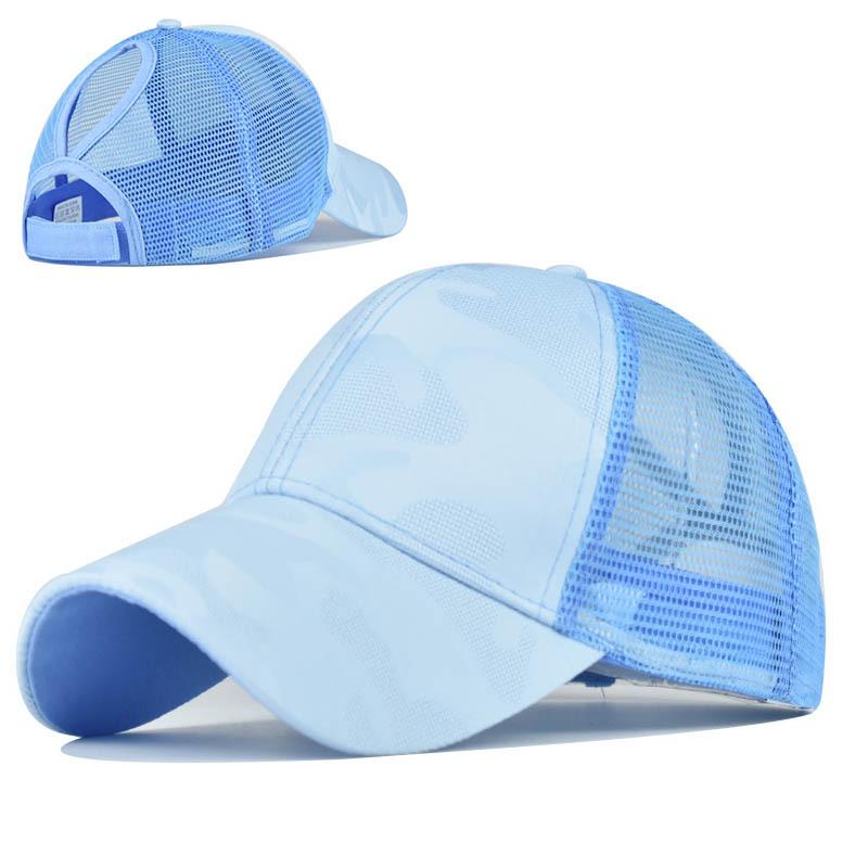 Șapcă nouă creativă pentru femei, șapcă de baseball camuflaj cu coadă de cal, pălărie casual de exterior