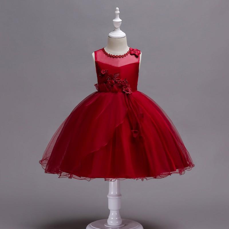 Girls Princess Tulle Dress Kids Formal Party Gown Weddings Birthdays