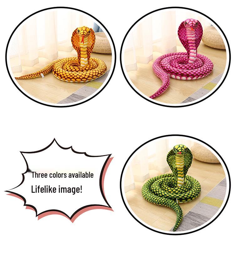 Cobra Plush Snake Simulation Doll - Large Zodiac Python Prop