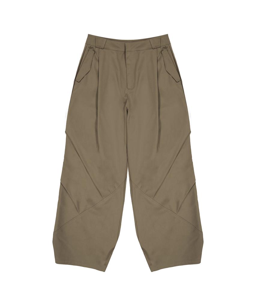 Uallong Side Drape Wide Pants - Camel
