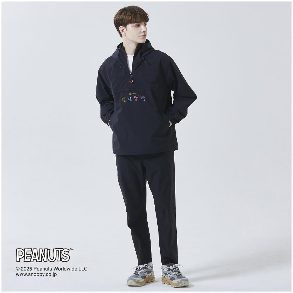 Mizuno Peanuts Stretch Anorak Size M Water-Repellent Jacket, B2MECY20, Black,