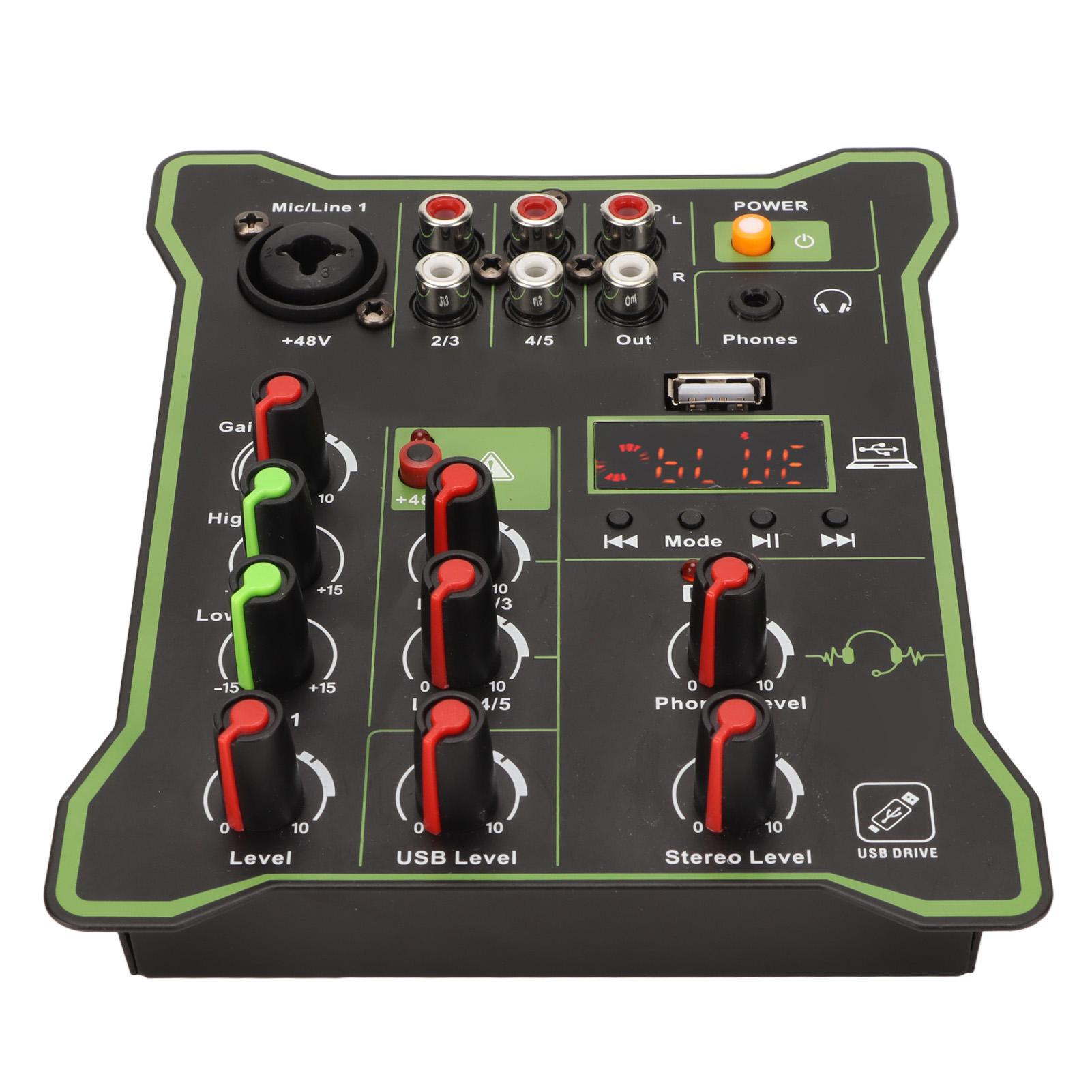 

5-канальный DJ-микшер профессиональный Bluetooth USB MP3 стерео звуковой микшер звуковая плата для записи