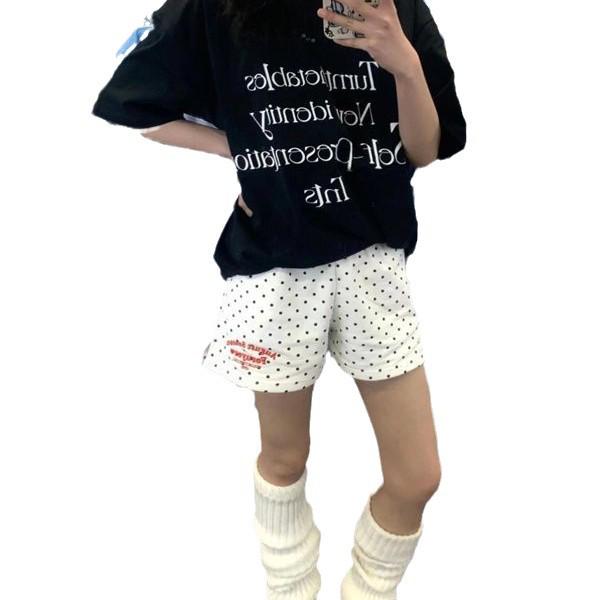 Korean Polka Dot Wide-Leg Print Shorts - Spring/Summer Casual Women's Hot Pants