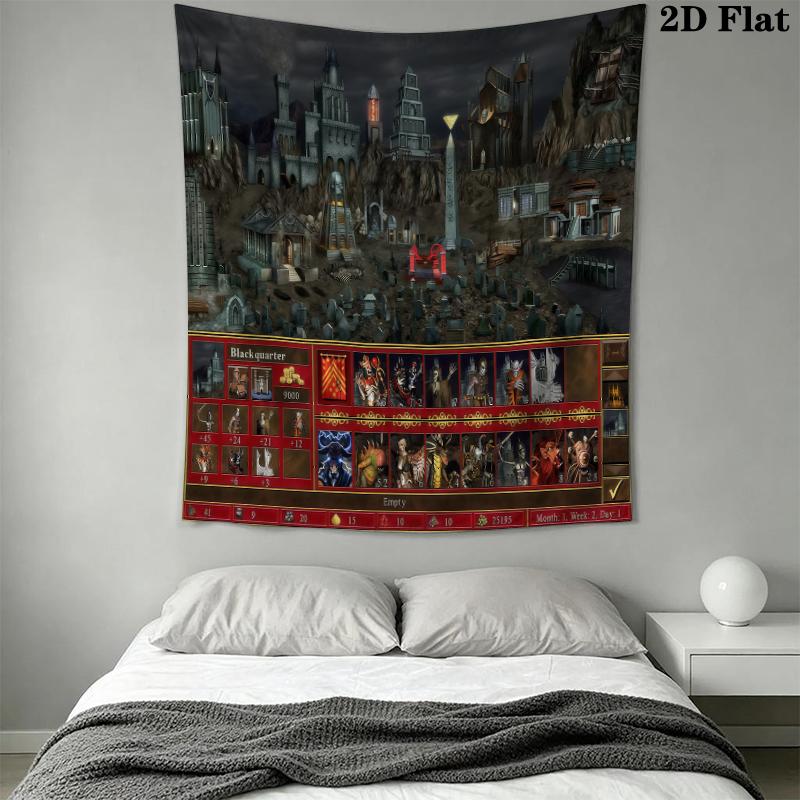 HoMM Game Wall Tapestry Aesthetic Wall Hanging Printed Fabric Blanket Decorative Tapestries for Bedroom Living Room Home Decor