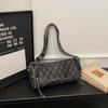 Casual Lady's Mobile Phone Shoulder Bags Simple Small Round Bag Luxury Designer Handbags  Lingge Pattern Denim Crossbody Bag