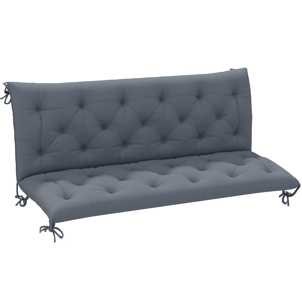 Cuscino per Panchina a 3 Posti 150 x 98 x 8 cm Cuscino Seduta con Laccetti Cuscino Schienale per Interni/Esterni Cuscino Imbottito per Panchina Panchina da Giardino Arredamento da Giardino