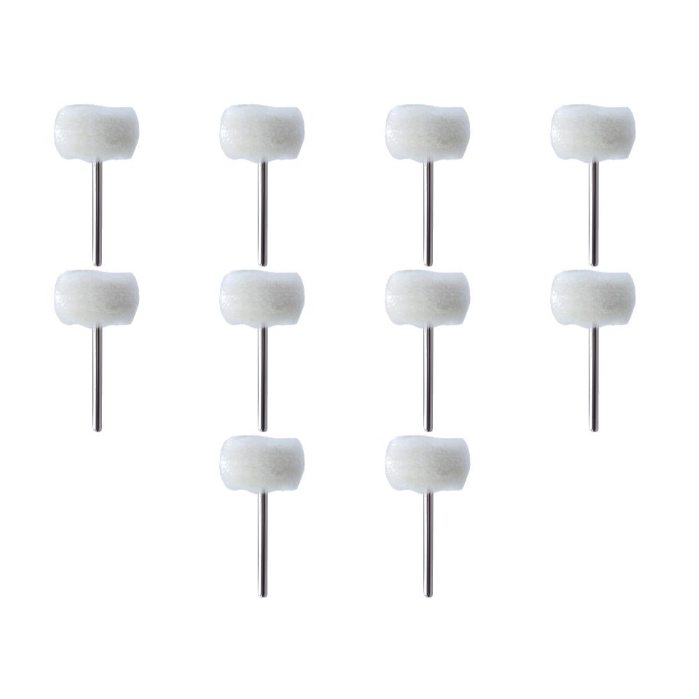 10/20/30Pcs 3mm Felt Grinding Sanding Head Mini Polishing Brush for Dremel Dril Jade Abrasive Buffing Wheel Shank Cotton Thread