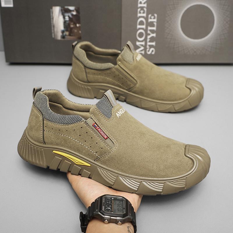 

Осенние трудовые страховочные ботинки низкие рабочие ботинки для стройки на одной педали толстая подошва нескользящие рабочие ботинки инструментальные модные ботинки повседневные ботинки мужские 39