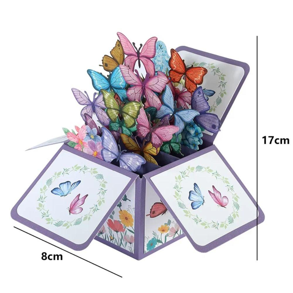 Floral Butterfly Design 3D Pop-Up Greeting Card Premium Quality Festival Use Pop-Up Birthday Card Handwritten Note