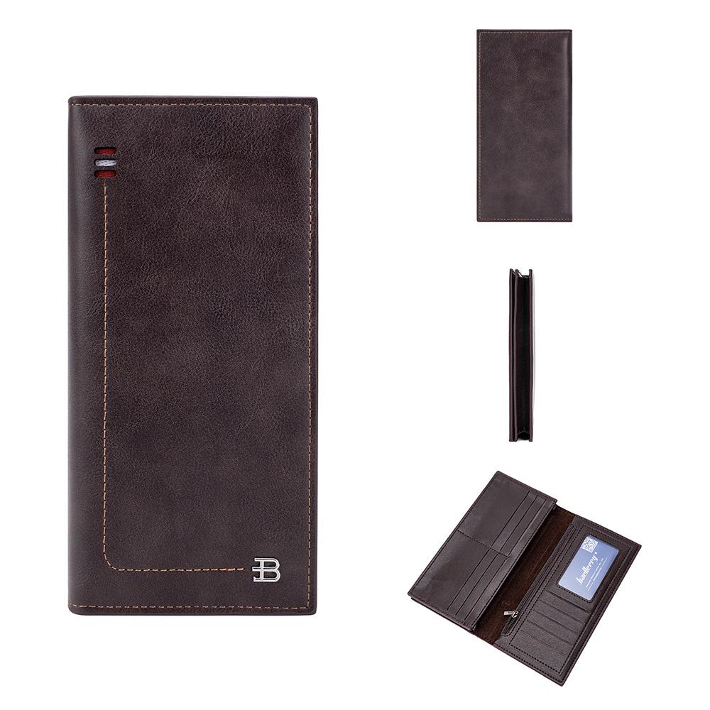 Baellerry Men's Retro Long Wallet with Multi-Card Slots and Money Clip