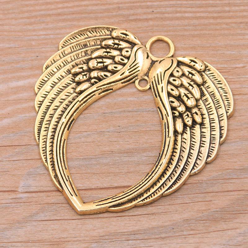 5-Color Zinc Alloy Archangel Wing Pendants - Vintage Christmas Jewelry Charms
