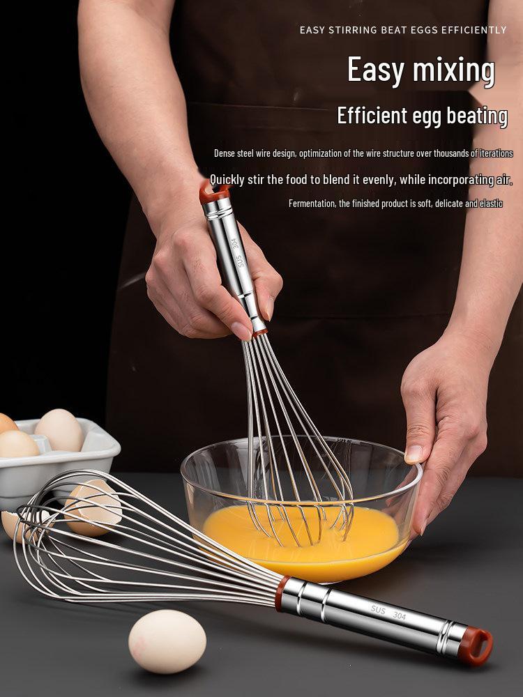 304 Stainless Steel Handheld Egg Beater: Commercial Whisk for Baking & Mixing