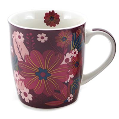 [A1143] - Purple 'Osaka' Porcelain Mug - 9. 5x8. 5 Cm (32. 5 Cl)