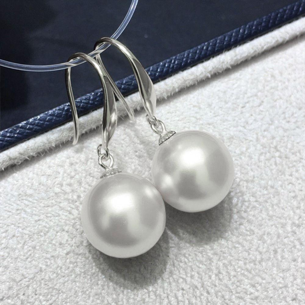 Shell Beads Drop Earrings Simulation Freshwater Pearl Ear Hook Exquisite Long Earrings  Female