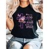 Dames Christelijk Geloof T-shirt Slim Fit Kruis Bloemen Redden Mij Gezegend Door God Kerkkleding All-Season Casual Top