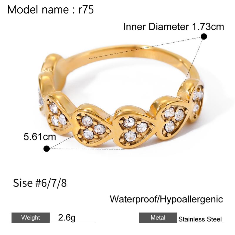Fashion Simple Stainless Steel Rings For Women Gold Color Smooth Geometric Open Rings Arc Rings Diamonds Jewellery Ring Gift