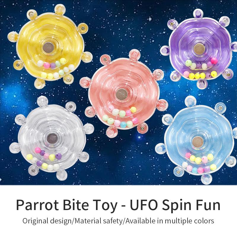 Interactive Toy for Parrots, Bird Cage, Rotating Candy Dispenser, for Stimulation and Mental Entertainment