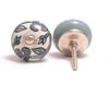 Ceramic Knobs World Door knobs for Drawers Vintage Handmade Blue Mandala Cabinet Handle for Kitchen Wardrobe Furniture (Grey, Pack of 25)