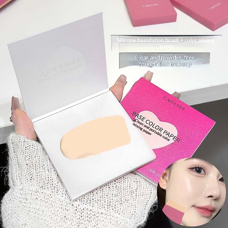 100 Sheets Disposable Makeup Mixing Palette Paper Makeup Mixing Palette Concealer Color Mixing Stripes Foundation Blending Paper