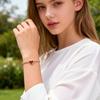 Edelstahl Tennis Kette Herzform Zirkonia Armband für Damen, Elegant 18K Gold Plated Verstellbar Wasserdicht Anlaufgeschützt