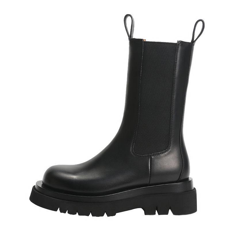 Chelsea Botki na grubej podeszwie za kostkę typu Martin - Duże rozmiary, Wyściełane aksamitem (Wiosna/Jesień 2025)