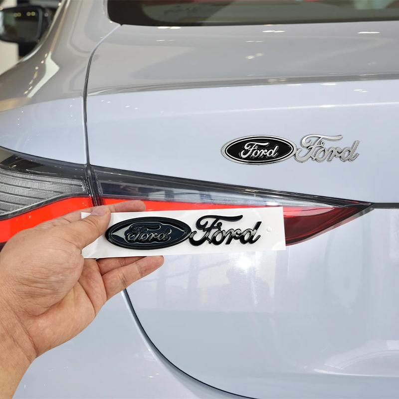 hrkqj5 Car Rear Trunk Letter ABS Stickers Auto Body Emblem Decal For Ford Focus Mondeo Edge Ecosport Ranger Fiesta Fusion Kuga Mustang