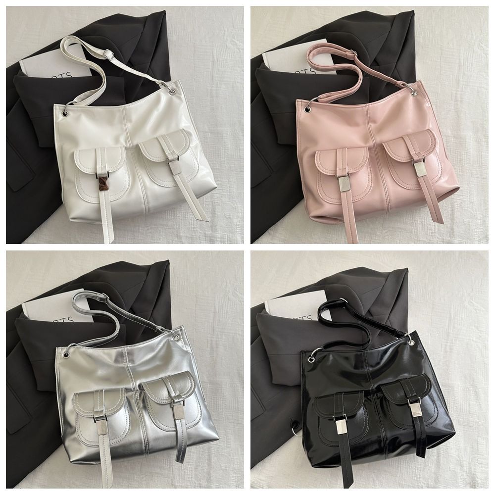 Korean Style PU Underarm Bag Large Capacity Shoulder Bag Portable Multi-Pouch Tote Bag Girls