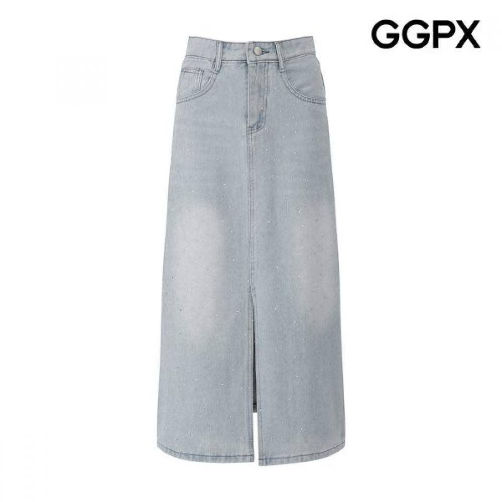 Джинсовая юбка Ggpx с разрезом, длинная, Gq5sk024f sky blue/M