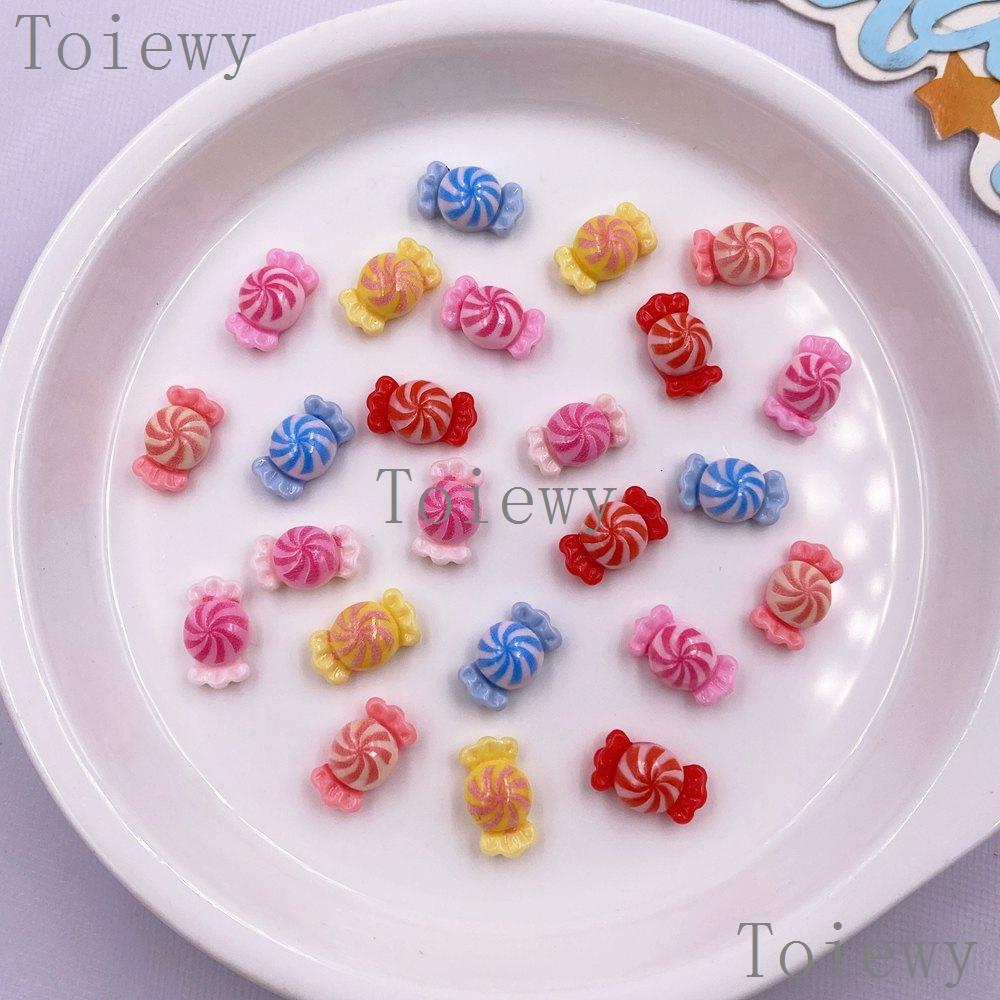 30pcs Mixed Resin Colorful Mini True Colored Candy Nail Art Flat Back Stone Applique DIY Christmas Charms Scrapbook Decor Crafts