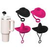 1/4Pcs Cowboy Covers Hat Straw Food Grade Silicone Straw Toppers Universal Size Funny