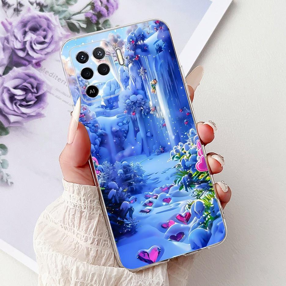 For Oppo Reno 5 Lite Case CPH2205 Fashion Painted Cover Soft Slim Phone Case For Oppo Reno5 Lite Reno 5F 5Z Reno5F Reno5Z Fundas
