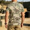 Men's Tactical Outdoor Quick-Dry T-Shirt with Velcro Patch Area Loose Fit Breathable Round Neck Camouflage Print