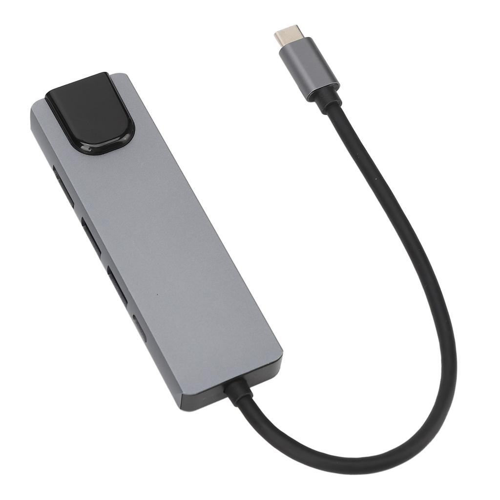 5 in 1 Type C Hub Aluminium Alloy Silver Gray High Speed USB C Dock Multiport Adapter for Type C Device